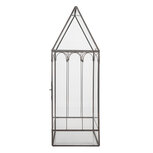 Clayre & Eef   | Decoratie Kweekkasje Transparant Zwart 15x15x45 cm | 5GL0021