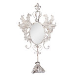 Clayre & Eef   | Staande Spiegel Wit Bruin 37x14x68 cm | 62S331