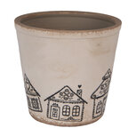 Clayre & Eef   | Bloempot Binnen Beige Zwart ø 21x20 cm | 6CE2123XL