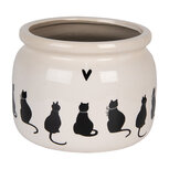 Clayre & Eef   | Bloempot Binnen Beige Zwart ø 20x15 cm | 6CEPWS0001L