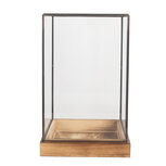 Clayre & Eef   | Decoratie Kweekkasje Transparant Bruin 19x19x30 cm | 6GL5364