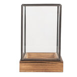 Clayre & Eef   | Decoratie Kweekkasje Transparant Bruin 12x12x19 cm | 6GL5366