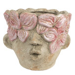 Clayre & Eef   | Bloempot Binnen Beige Roze 19x18x15 cm | 6TE0583