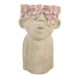 Clayre & Eef   | Bloempot Binnen Beige Roze 20x19x31 cm | 6TE0584L