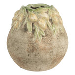 Clayre & Eef   | Bloempot Binnen Beige Geel ø 18x18 cm | 6TE0585