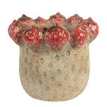 Clayre & Eef   | Bloempot Binnen Beige Rood ø 19x16 cm | 6TE0588L