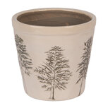 Clayre & Eef   | Bloempot Binnen Beige Groen ø 15x14 cm | 6CENPT0001M