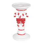 Clayre & Eef | Kandelaar Wit Rood ø 9x18 cm | 6PR5411 Clayre & Eef | Kandelaar Wit Rood ø 9x18 cm | 6PR5411