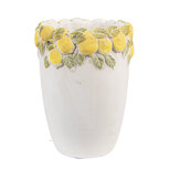 Clayre & Eef   | Bloempot Binnen Wit Geel ø 13x17 cm | 6TE0570S