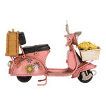 Clayre & Eef   | Decoratie Miniatuur Scooter Roze Beige 12x6x8 cm | 6Y5879