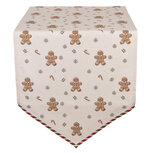 Clayre & Eef   | Tafelloper Beige Bruin 50x160 cm | CGM65