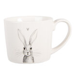 Clayre & Eef   | Mok Wit Grijs 12x8x7 cm / 275 ml | RUBMU