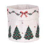 Clayre & Eef   | Broodmandje Beige Groen Rood ø 15x16 cm | TCH50