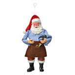 Clayre & Eef | Kerstdecoratie Hanger Kerstman Rood Bruin 10x6x17 cm | 66247 Clayre & Eef | Kerstdecoratie Hanger Kerstman Rood Bruin 10x6x17 cm | 66247