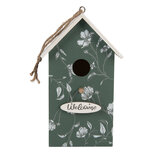 Clayre & Eef   | Vogelhuis Groen Wit 15x10x22 cm | 6H2439
