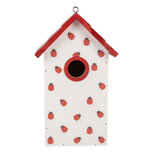 Clayre & Eef   | Vogelhuis Wit Rood 15x10x22 cm | 6H2445