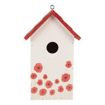 Clayre & Eef   | Vogelhuis Wit Rood 15x10x22 cm | 6H2446