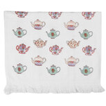 Clayre & Eef   | Gastendoekje Wit Blauw 40x66 cm | CT035