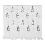 Clayre & Eef   | Gastendoekje Wit Grijs 40x66 cm | CTBNS-1