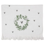 Clayre & Eef   | Gastendoekje Wit Groen 40x66 cm | CTLNL