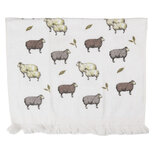 Clayre & Eef   | Gastendoekje Wit Bruin 40x66 cm | CTNSF