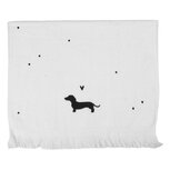 Clayre & Eef   | Gastendoekje Wit Zwart 40x66 cm | CTPWS-2