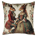 Clayre & Eef   | Kussenhoes Beige Rood 45x45 cm | NE22