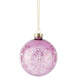 Dekoratief | Hanger bal m/bloemen, roze/wit, glas, 8x8x8cm | A255281
