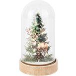 Dekoratief | Globe m/hert, groen/naturel, hout/glas, LED, 8x8x17cm | A255382 Dekoratief | Globe m/hert, groen/naturel, hout/glas, LED, 8x8x17cm | A255382