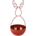 Dekoratief | Bowl m/rendier, rood, metaal, 16x16x32cm | A255389 Dekoratief | Bowl m/rendier, rood, metaal, 16x16x32cm | A255389