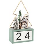 Dekoratief | Kalender 'Winter Deer', hout, LED, 9x4x15cm | A255479 Dekoratief | Kalender 'Winter Deer', hout, LED, 9x4x15cm | A255479