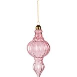 Dekoratief | Hanger ornament, roze, glas, 7x7x16cm | A255497