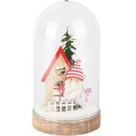 Dekoratief | Globe m/santa, groen/rood, glas/hout, LED, 10x10x17cm | A255502 Dekoratief | Globe m/santa, groen/rood, glas/hout, LED, 10x10x17cm | A255502