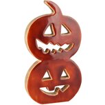 Dekoratief | Deco stapel pompoenen, oranje, hout, 14x3x27cm | A258001