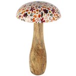 Dekoratief | Paddenstoel 'Harvest Season', hout/email, 14x14x25cm | A258016
