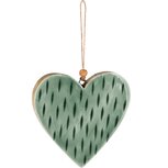 Dekoratief | Hanger hart, groen, hout/email, 12x2x12cm | A258017