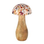 Dekoratief | Paddenstoel 'Harvest Season', hout/email, 9x9x17cm | A258032
