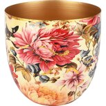Dekoratief | Bloempot 'Blooming Bouquet', wit/goud, metaal, 17x17x18cm | A258055