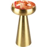 Dekoratief | Bowl op voet 'Splendid Flowers', goud, metaal, 13x13x20cm | A258065