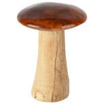 Dekoratief | Paddenstoel, bruin/naturel, hout, 8x8x11cm | A258101