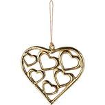 Dekoratief | Hanger hart m/hartjes, goud, aluminium, 11x1x11cm | A258133