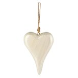 Dekoratief | Hanger hart, wit, hout/email, 10x15x3cm | A258234