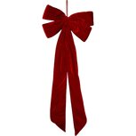 Dekoratief | Hanger strik, rood, fluweel, 25x57cm | A259005