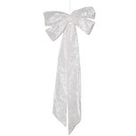 Dekoratief | Hanger strik, wit, fluweel, 25x57cm | A259006