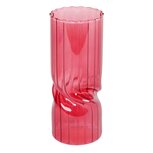 Dekoratief | Deco vaas, bordeaux/transparant, glas, 8x8x20cm | A259068 Dekoratief | Deco vaas, bordeaux/transparant, glas, 8x8x20cm | A259068