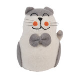 Clayre & Eef | Vilten Kat Wit Grijs 14x14x20 cm | 66294 Clayre & Eef | Vilten Kat Wit Grijs 14x14x20 cm | 66294