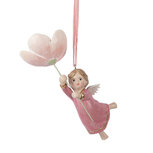 Clayre & Eef | Decoratie hanger Engel Roze Beige 7x5x13 cm | 6PR5603 Clayre & Eef | Decoratie hanger Engel Roze Beige 7x5x13 cm | 6PR5603