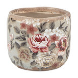 Clayre & Eef   | Bloempot Binnen Grijs Roze ø 8x7 cm | 6CE1966XS