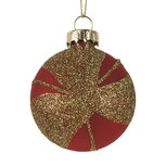 Clayre & Eef | Kerstbal Goudkleurig Rood 6x3x7 cm | 6GL5130 Clayre & Eef | Kerstbal Goudkleurig Rood 6x3x7 cm | 6GL5130