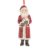 Clayre & Eef | Decoratie hanger kerstman Rood Wit 4x3x11 cm | 6PR5595 Clayre & Eef | Decoratie hanger kerstman Rood Wit 4x3x11 cm | 6PR5595